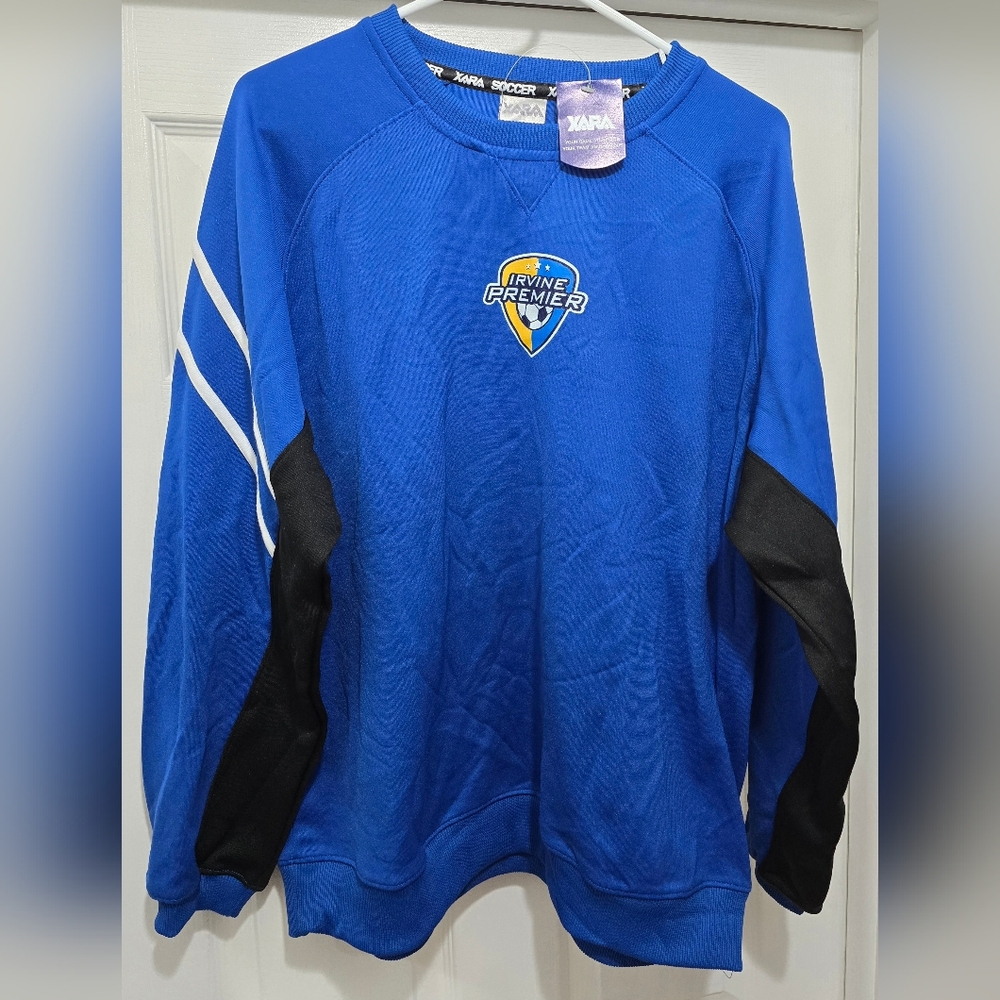 Xara Soccer Irvine Premier Royal Blue Soccer Crewneck Sweatshirt with Black Trim